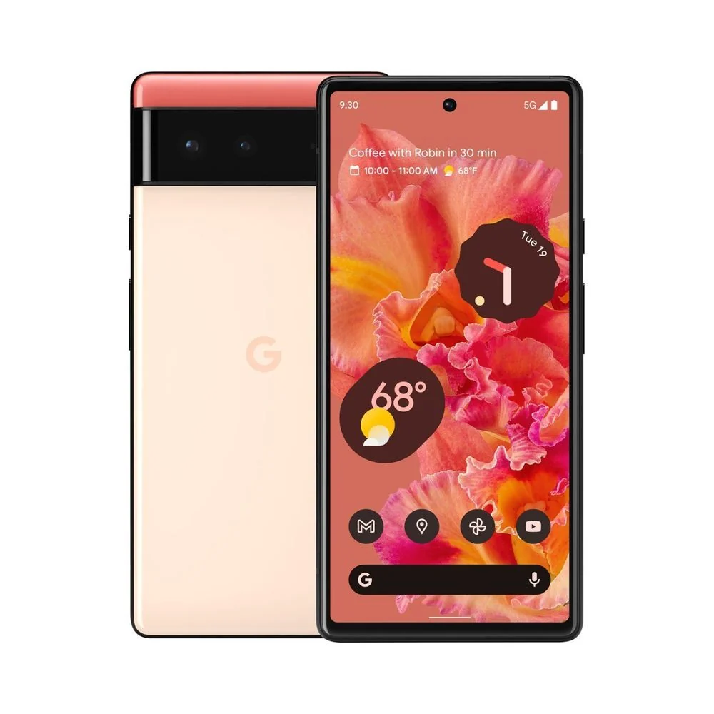 Google Pixel 6 5G - Stormy Black, Kinda Coral, Sorta Seafoam